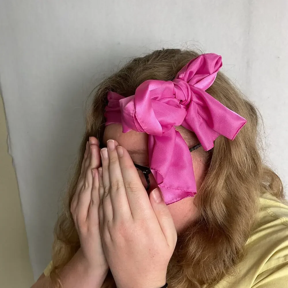 Womens Silky Scarf Accessory Purse Hair bow Coquette Core